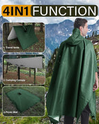 iCreek Hooded Rain Poncho with Pocket Waterproof Lightweight Unisex Raincoat - Image 3
