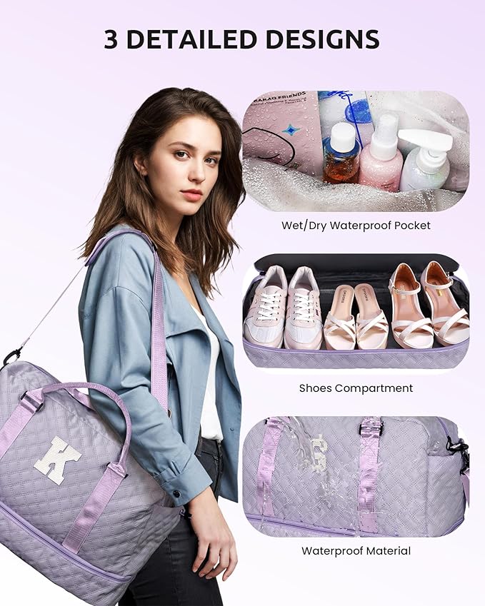 College Roommate Gifts, Teen Girls Gift Ideas-Girl Initial Travel Bags - Image 2