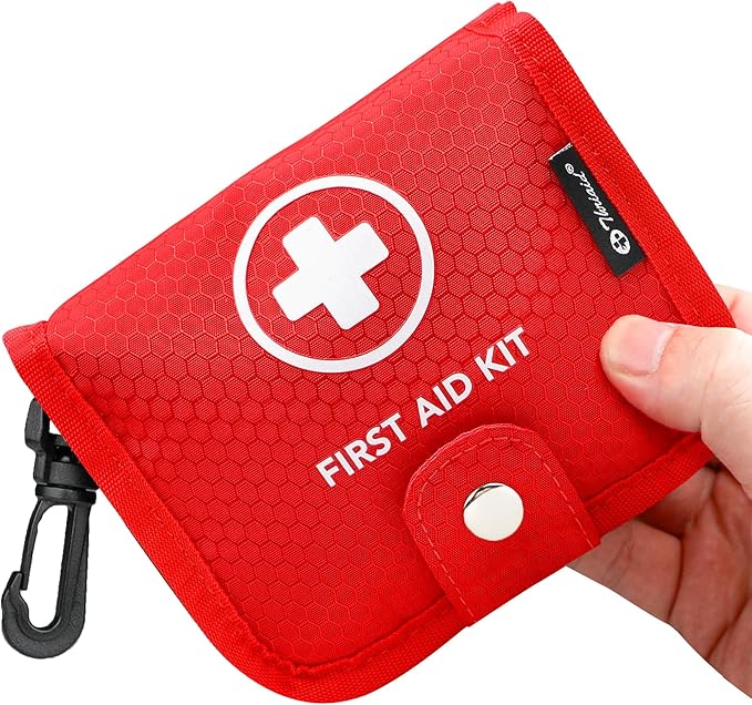 Small First Aid Kit, 100 Pieces Water-Resistant Well Organzied Pouch by THRIAID