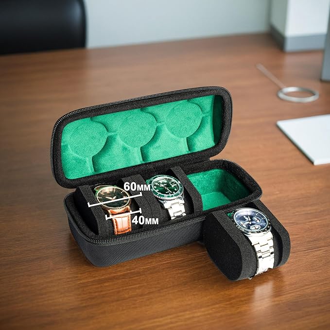 Hard Watch Travel Case, 3 slots Watch Roll Case Storage and Organizer - Image 3