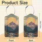 Vintage Mountain Luggage Tag for Suitcase, Forest Lake Design - Image 3