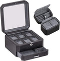 ROTHWELL Gift Box with 6 Slots Leather Watch Box and 2 Watches Travel Case by RothwellSanFrancisco
