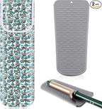 Shappy 2 Pcs Heat Resistant Hair Tools Bag Curling Iron Travel Case Cover Neoprene Flat Iron Holder Travel Case and Silicone Mat Pouch for Hot Hair Tools Storage Organizer(Sloth Style)