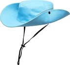 Womens Summer Sun Hat Beach Hat Wide Brim Outdoor UV Protection Hat Foldable - Image 5