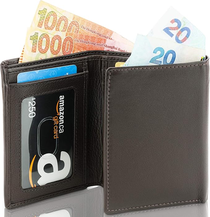 ID Stronghold Men's Leather Trifold Wallet - Image 4