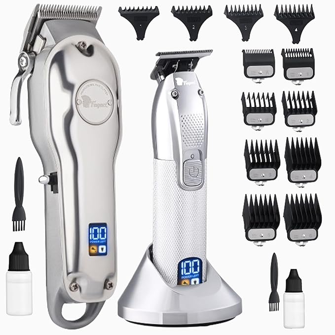 Fagaci Professional Hair Clippers and Trimmer Set - Cordless, 440C Blades