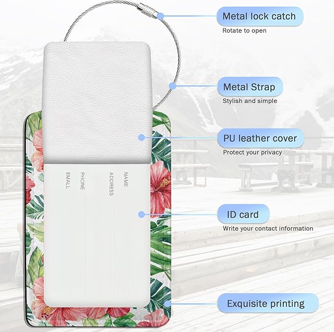 Tropical Palm Leaves Luggage Tags - Image 3