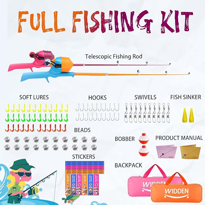 Kids Fishing Pole, Telescopic Fishing Rod, Toddler Collapsible Fishing Rod and - Image 8