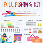 Kids Fishing Pole, Telescopic Fishing Rod, Toddler Collapsible Fishing Rod and - Image 8