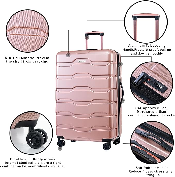 Luggage Set 3 Piece, PC+ABS Lightweight Suitcase Sets - Image 4