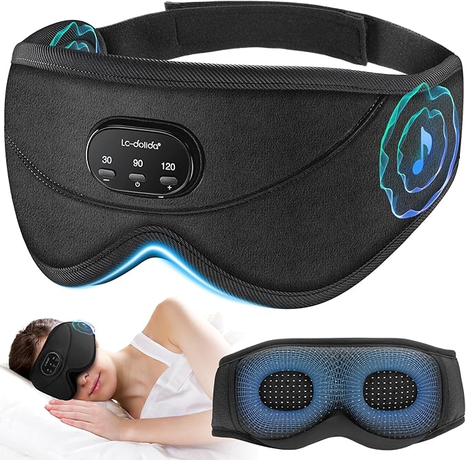 LC-dolida White Noise Sleep Mask, 3D Sleep Headphones by LC-dolida