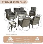 HOOOWOOO Patio Furniture Set, 7 Pieces Outdoor Conversation Set, All Weather - Image 7