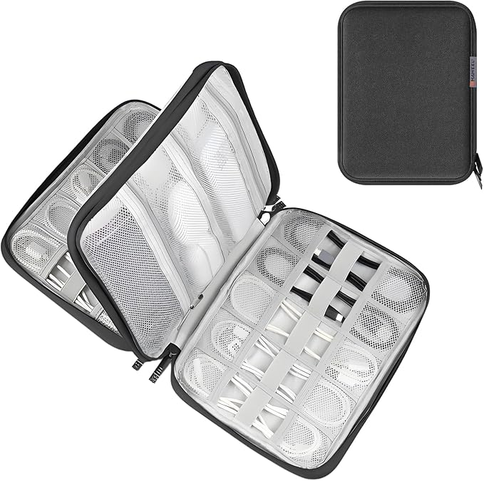 Electronic Accessories Organizer Carry Bag, Travel Cable Storage Case Portable by LOPURS