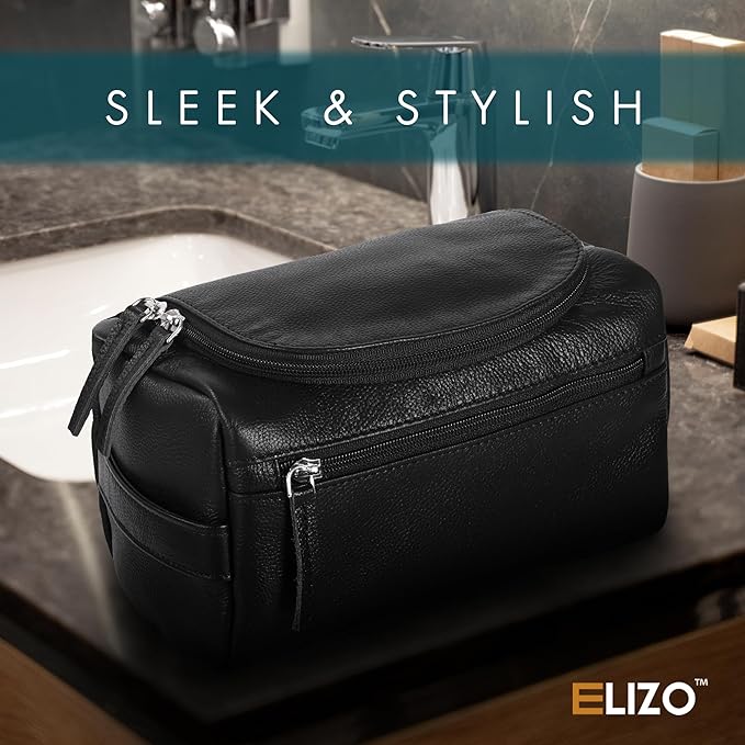 ELIZO Premium REAL Leather Toiletry Bag - Image 2