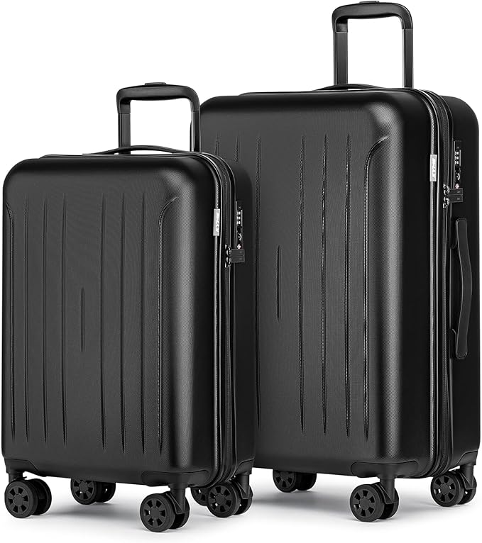 KYME Suitcase Hardshell With Double Spinner Wheels, PC+ABS TSA Lock Travel by KYME
