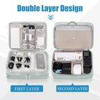 SELLYFELLY Electronics Travel Organizer, Double Layer Cable Organizer Bag - Image 3