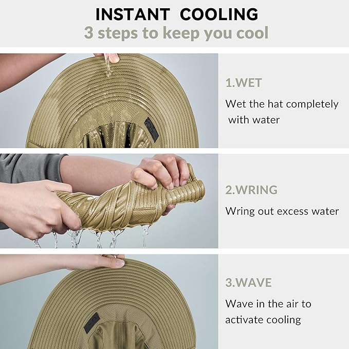 Sukeen Cooling Sun Hat for Men Women UPF50+ Wide Brim Fishing Hat - Image 3