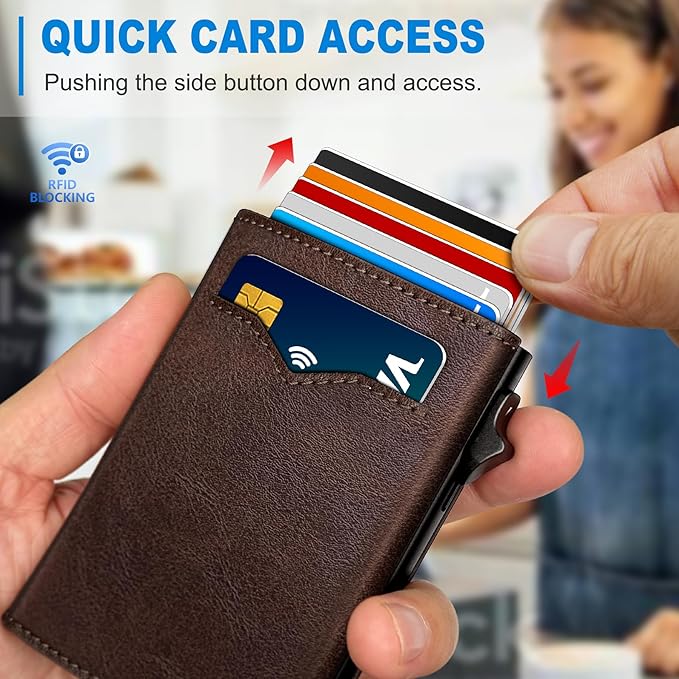 Wallet for Men, with Cash Pocket 2 ID Window 9-13 Cards, Metal Case Smart Slim - Image 5