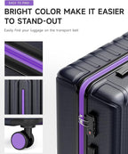 Luggage Sets 3 Piece, Carry On and Checked Hardside Lightweight Suitcase - Image 2