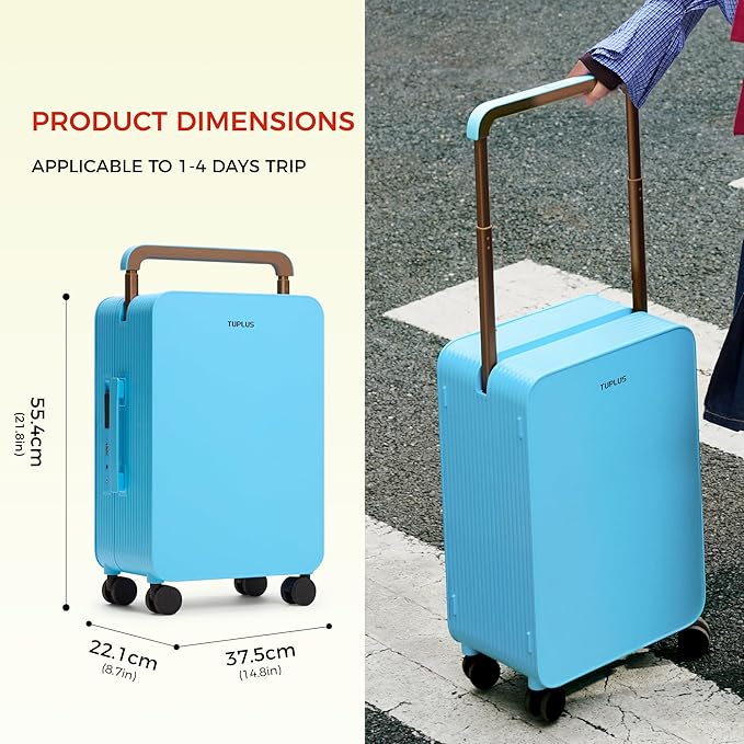 TUPLUS 20” Carry-On Hardside Luggage Lightweight ABS Travel Suitcase - Image 6