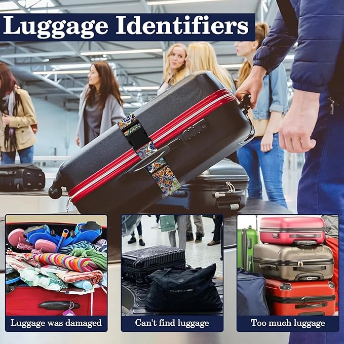 Boho Luggage Straps for Suitcases TSA Approved, Luggage Identifiers for Suitcase - Image 6
