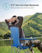 SONGMICS 2 Pack Folding Camping Chairs, Load 330 lb, Cup Holder and High - Image 4
