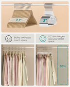 SONGMICS 50 Pack Coat Hangers, Heavy-Duty Plastic Suit Hangers, S-Shaped Opening - Image 6