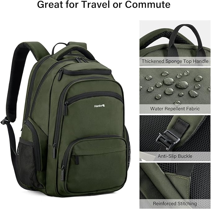 Hanke College Laptop Backpack Multi-Pocket, 18-Inch Large Travel Backpack - Image 3