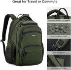 Hanke College Laptop Backpack Multi-Pocket, 18-Inch Large Travel Backpack - Image 3