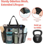 F-color Mesh Shower Caddy Portable, Upgrade Deeper 7 Pockets Shower Bag Basket - Image 3