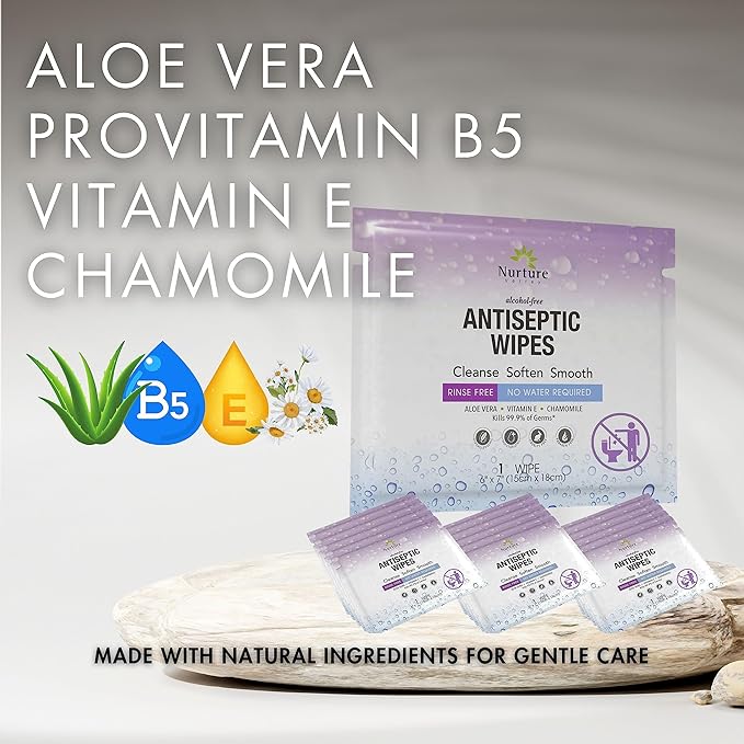 XL Individually Wrapped Nurture Antibacterial Body & Hand Wipes | Alcohol-Free - Image 10