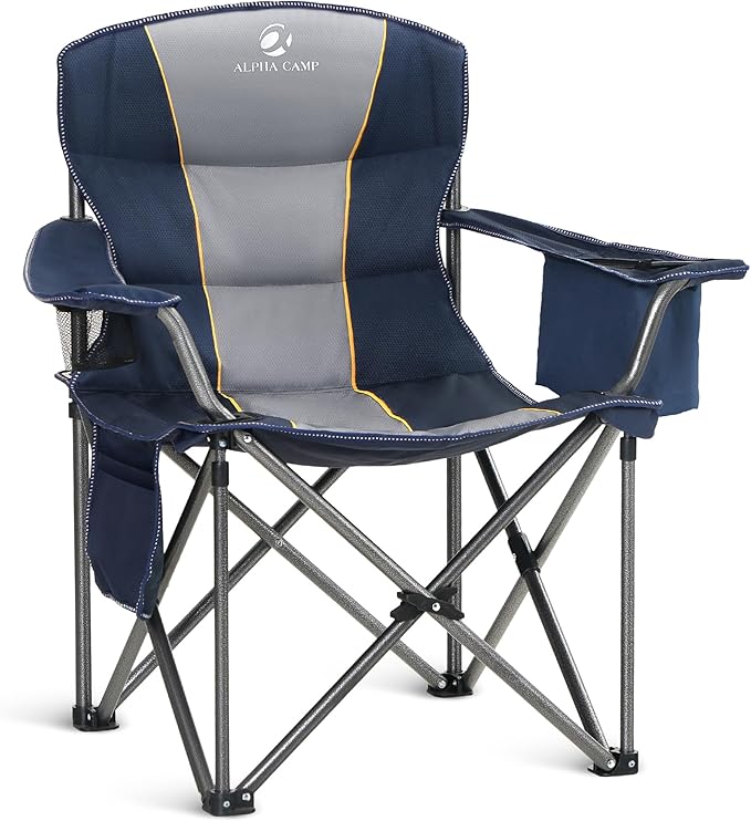 ALPHA CAMP Oversized Camping Chair Heavy Duty Lawn Chair by ALPHACAMP