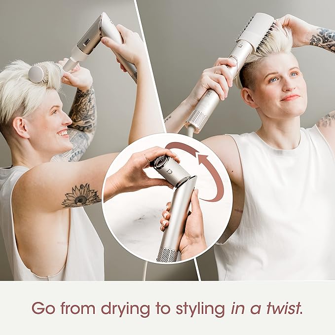 Shark HD430REF (Refurbished) FlexStyle Air Styling & Drying System, Powerful Hair Dryer Brush & Multi-Styler with Auto-Wrap Curlers, Paddle Brush, Oval Brush, Concentrator Attachment, Stone (Renewed)