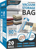 20 Pack Vacuum Storage Bags, Space Saver Bags Compression by CozyEssential