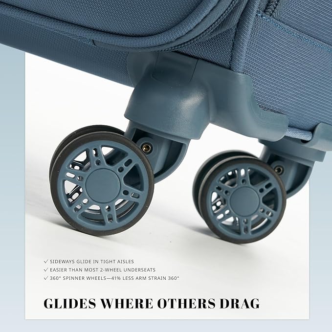 Verage 18x14x8in Spinner Underseat Carry-On Luggage -Airplane Personal Item Bag - Image 7