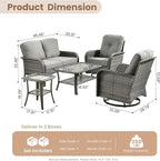 HOOOWOOO Patio Furniture Set, 5 Pieces Outdoor Conversation Set, All Weather - Image 7