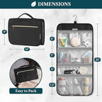 PAVILIA Hanging Toiletry Bag Women Men, Travel Kit Foldable Large Toiletries - Image 2