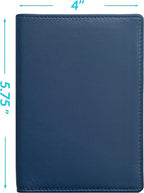 Personalized Monogrammed Navy Leather RFID Passport Wallet - Image 4