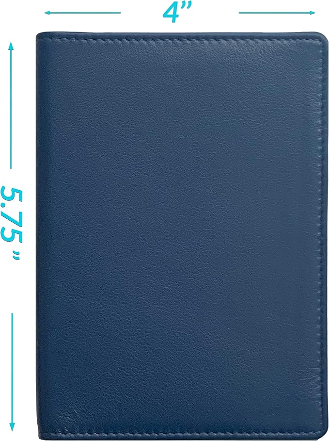 Personalized Monogrammed Navy Leather RFID Passport Wallet - Image 4