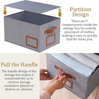 OUTBROS Foldable Storage Box for Shelves, 15.7 x 11.8 x 7.9 inch Fabric Baskets - Image 5