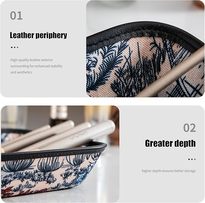 2025 Improved Design Premium Square Fabric Valet Tray Organizer Set of 2 - Image 4