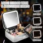 Makeup Travel Train Case with Mirror LED Light 3 Adjustable Brightness Large - Image 4