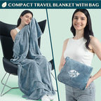 PAVILIA Travel Blanket and Pillow, Arms Opening Airplane Blankets - Image 3