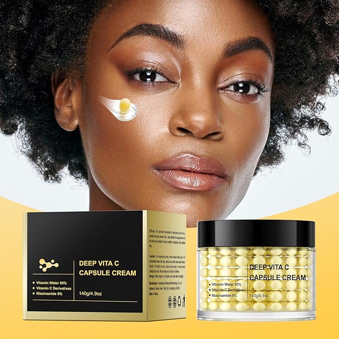 Deep Vitamin C Capsule Face Cream,Moisturizer Capsule Facial Cream,Hydrating Night Face Cream Skincare 4.9 OZ