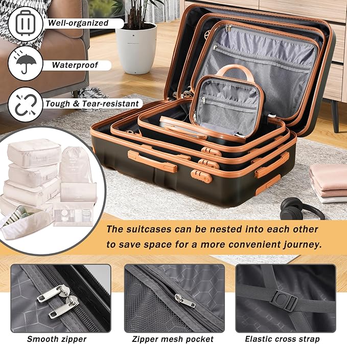 Merax Luggage Set 13 Piece, Hardshell ABS Suitcases - Image 6