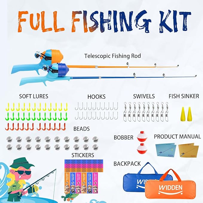 Kids Fishing Pole, Telescopic Fishing Rod, Toddler Collapsible Fishing Rod and - Image 8