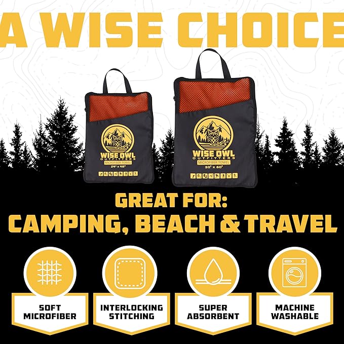 Wise Owl Outfitters Microfiber Camping Towel - Image 2