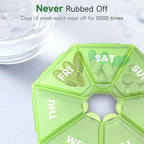 Weekly Pill Organizer, 2 Pack Portable Pill Box Medicine case 6 Colors New - Image 4