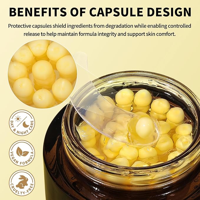 dewyhour Deep Vitamin C Golden Capsule Face Cream, Lightweight Face Moisturizer, Smoothing & Firming, Brightening Glow, Improves Appearance of Uneven Tone, Korean Skincare, For Dry Skin