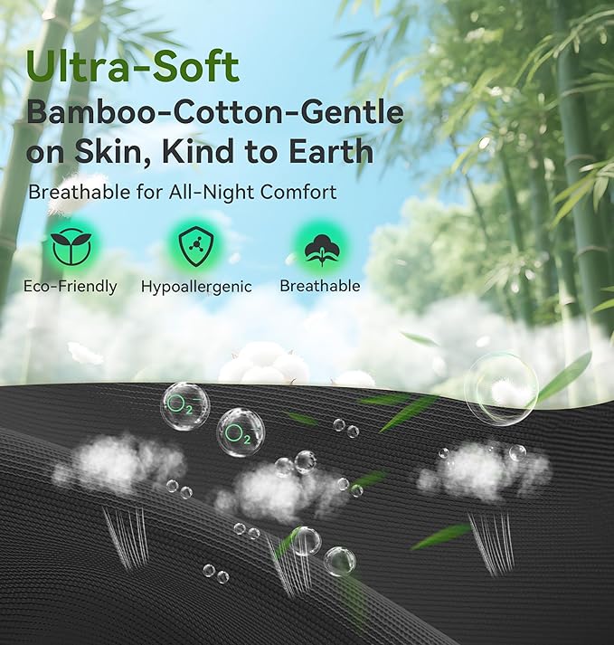 LC-dolida Bamboo Cotton Weighted Bluetooth Sleep Masks, 3D Weighted Sleep Masks - Image 2